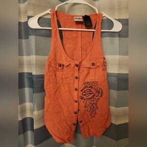 Small Harley Davidson Genuine Moto Clothes, Coral Tank, Biker, Merch, Cut Outs